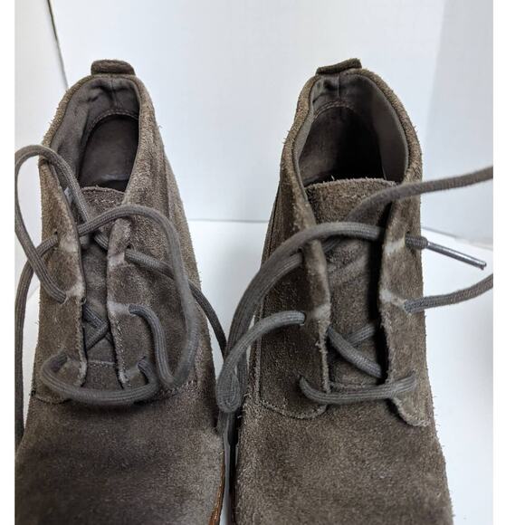 Timberland Glancy Chukka Ankle Bootie Tan Suede Lace Front Heels Size 8.5 - Picture 8 of 12